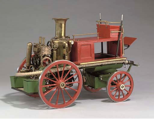 A 2in. scale model of a Shand Mason horse drawn fire appliance,