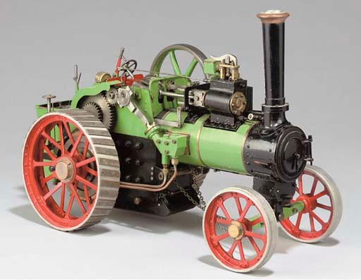 A 1in. scale model of a single cylinder two-speed, four-shaft general purpose traction engine,