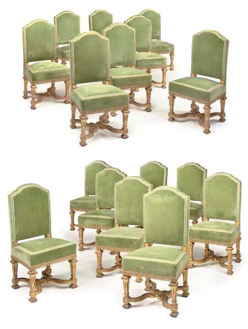 A SET OF SIXTEEN ROYAL PALACE GILTWOOD SIDE CHAIRS
