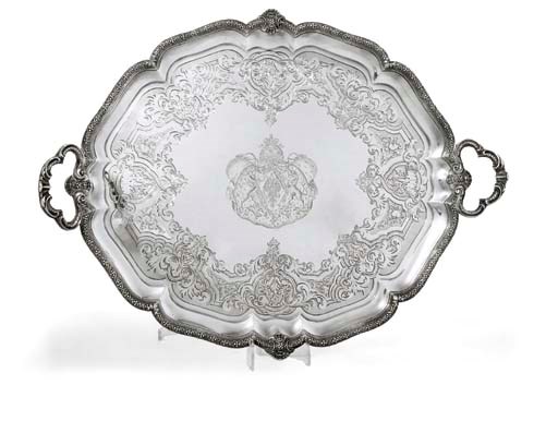 A VICTORIAN SILVER TRAY