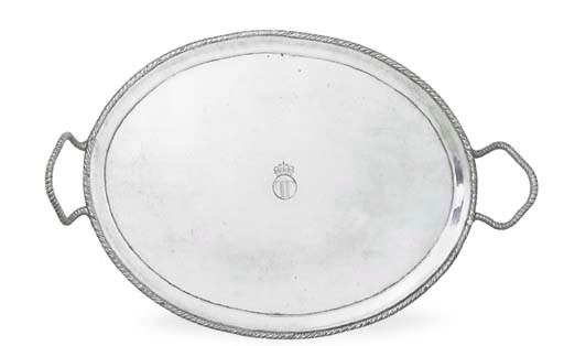 AN ITALIAN SILVER TRAY
