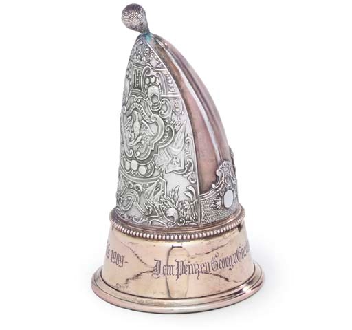A GERMAN PARCEL-GILT SILVER STIRRUP-CUP