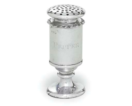 AN INDIAN COLONIAL SILVER PEPPERETTE