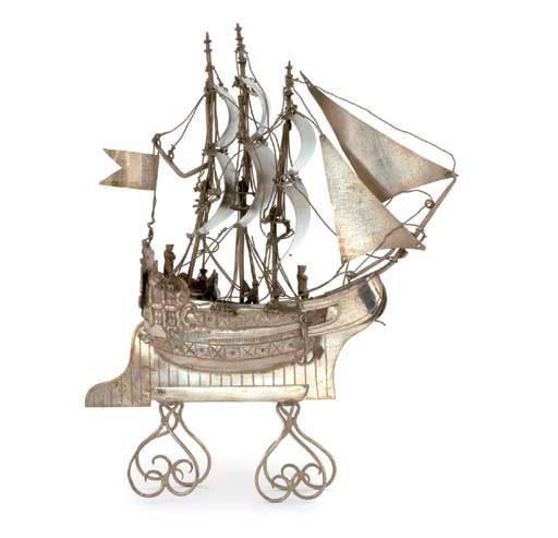 A DUTCH SILVER MODEL OF A SHIP