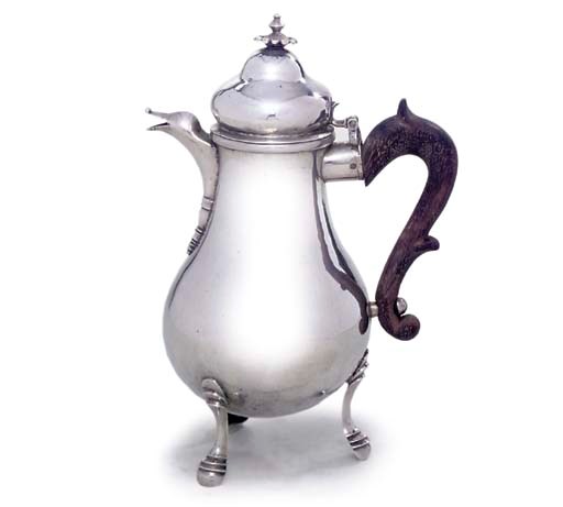 A CONTINENTAL SILVER COFFEE-POT