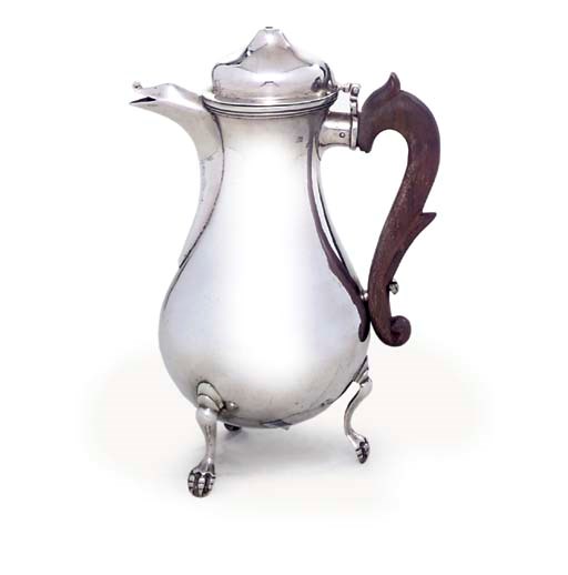 A CONTINENTAL SILVER COFFEE-POT