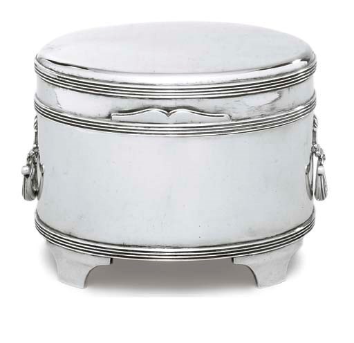 A GEORGE V SILVER BISCUIT-BOX
