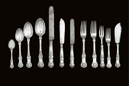 A VICTORIAN SILVER TABLE-SERVICE