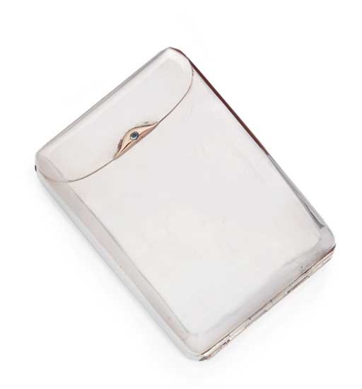 A CONTINENTAL SILVER CIGARETTE CASE