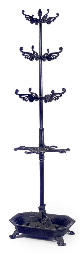 A CAST-IRON HALL STAND