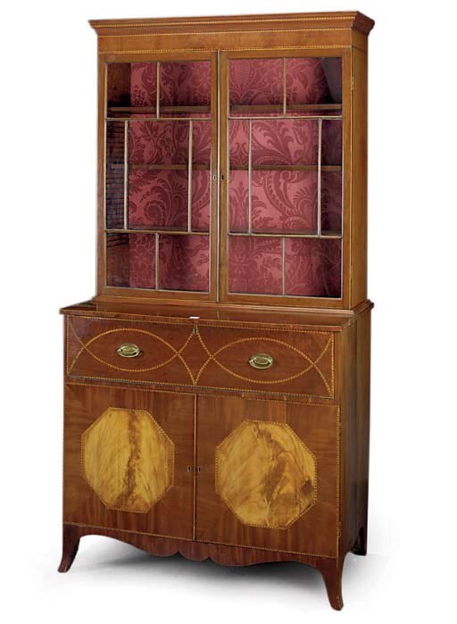 A GEORGE III MAHOGANY SECRETAIRE BOOKCASE
