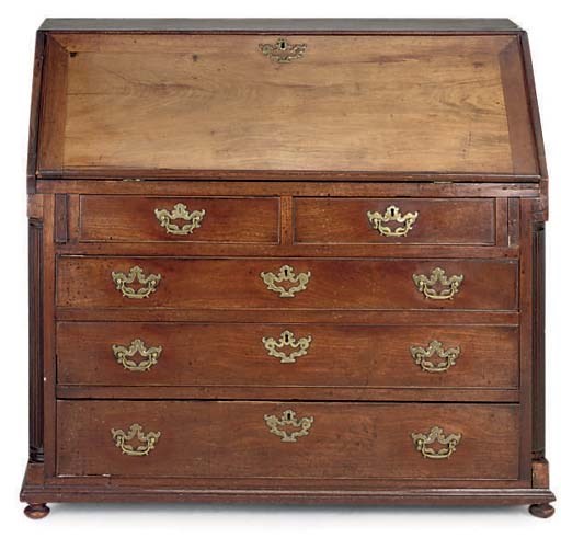 A GEORGE III MAHOGANY BUREAU