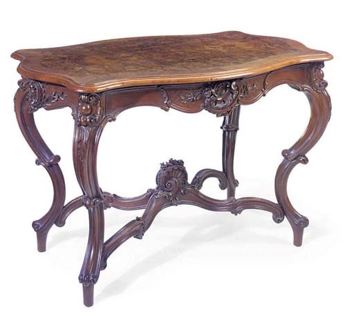 A FRENCH PARCEL GILT WALNUT CENTRE TABLE