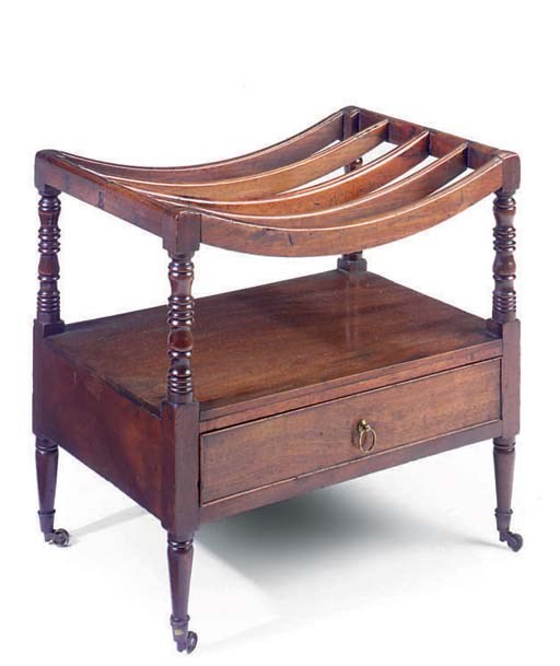 A REGENCY MAHOGANY CANTERBURY