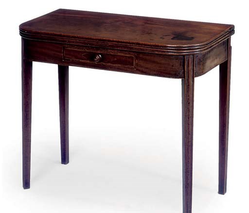 A GEORGE III MAHOGANY TEA TABLE