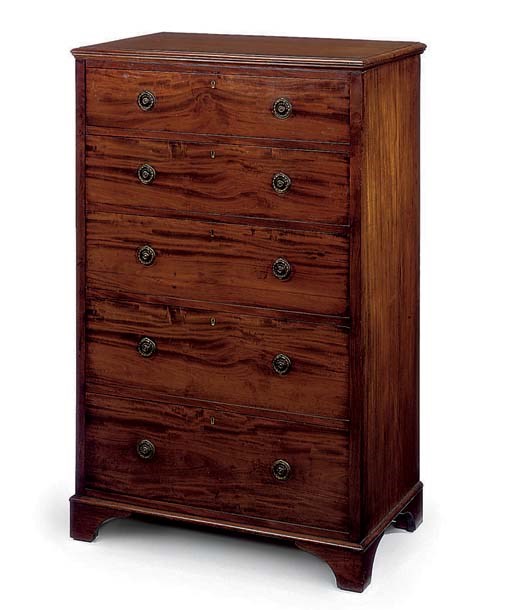 AN EARLY VICTORIAN MAHOGANY CHEST