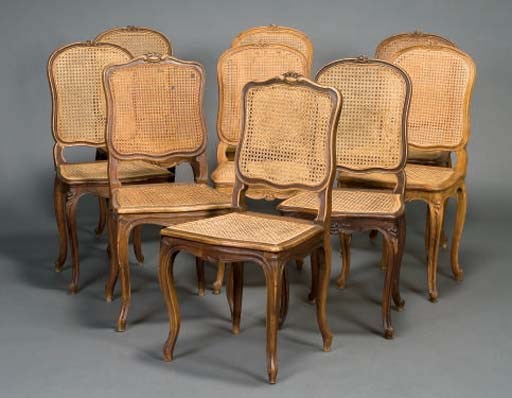 NEUF CHAISES CANNEES DE STYLE LOUIS XV