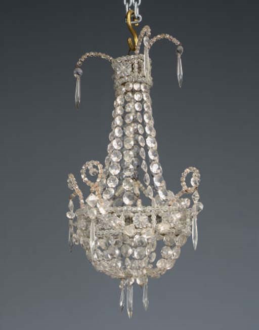 PETIT LUSTRE CORBEILLE DE LA FIN DU XIXEME SIECLE