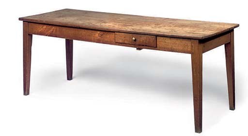 A FRENCH CHERRYWOOD FARMHOUSE TABLE