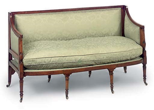 A BEECH FRAMED SOFA