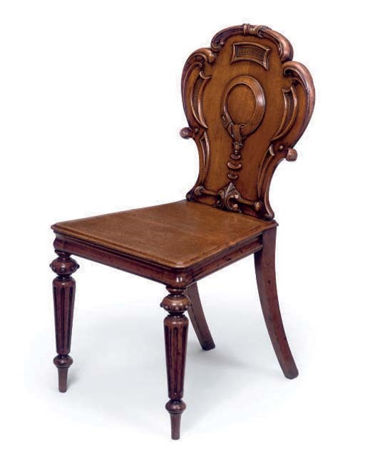A SCOTTISH VICTORIAN OAK HALL CHAIR