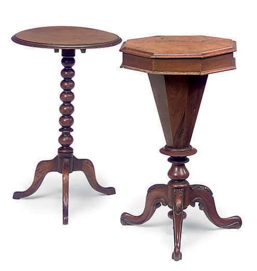 A MID VICTORIAN WALNUT WORK TABLE