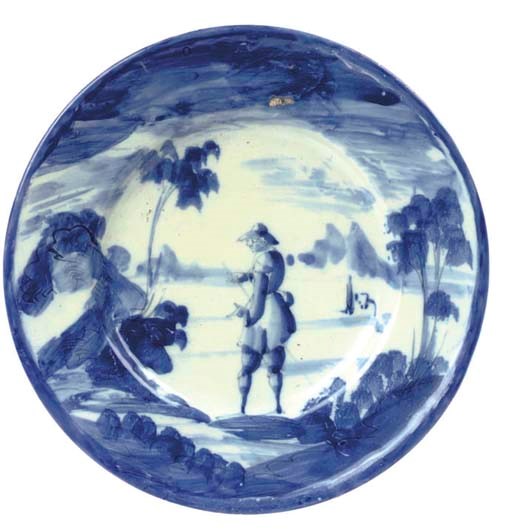 A SAVONA BLUE AND WHITE SMALL PLATE