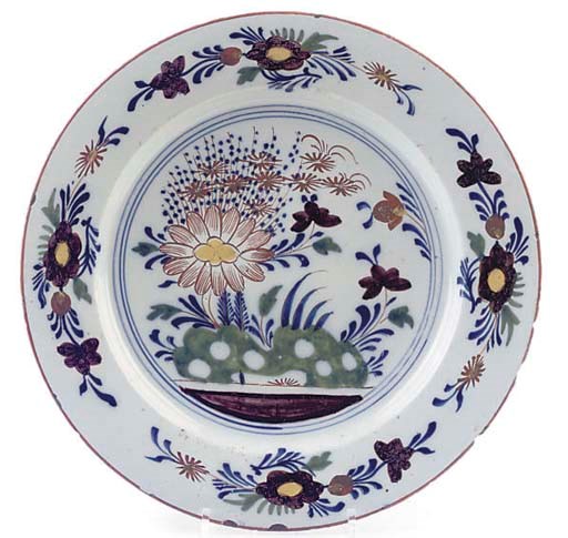 A DELFT POLYCHROME DISH