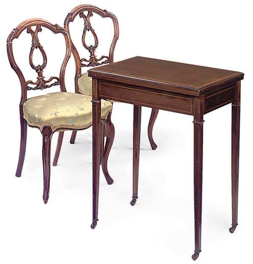 A PAIR OF MID-VICTORIAN ROSEWOOD SIDE CHAIRS
