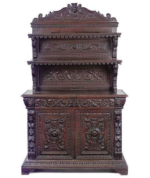 A FRENCH CARVED OAK CHIFFONIER