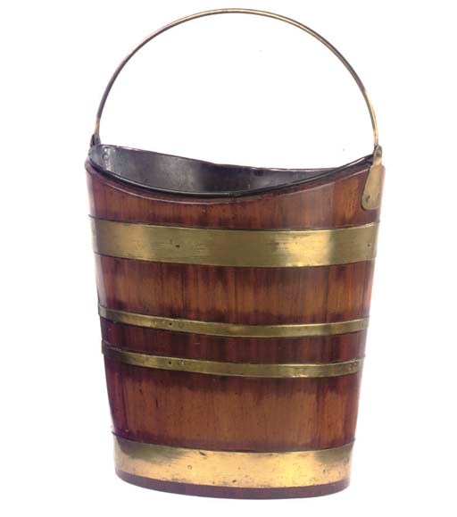 A DUTCH BRASS-BOUND MAHOGANY BUCKET