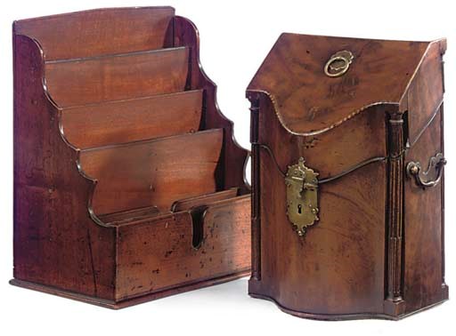 A GEORGE III MAHOGANY KNIFE BOX