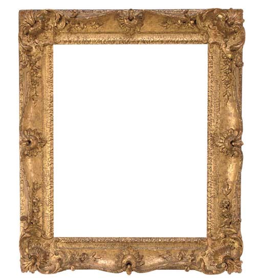 AN ENGLISH CARVED GILTWOOD FRAME
