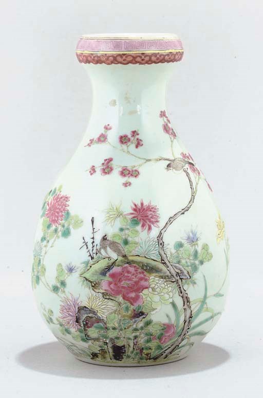 A famille rose vase, 19th century
