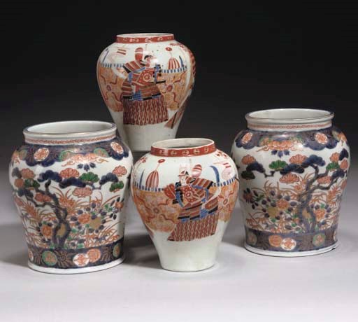 A Pair of Japanese fukugawa jars, 19th century