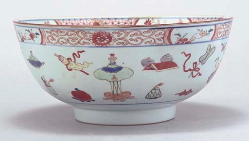 A Chinese verte imari bowl, Kangxi