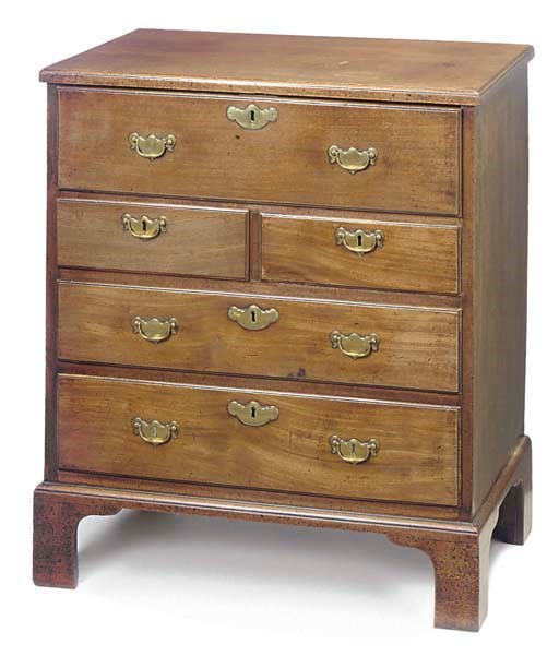 A GEORGE II MAHOGANY SECRETAIRE CHEST