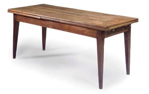 A FRENCH PROVINCIAL FRUITWOOD DRAW-LEAF TABLE