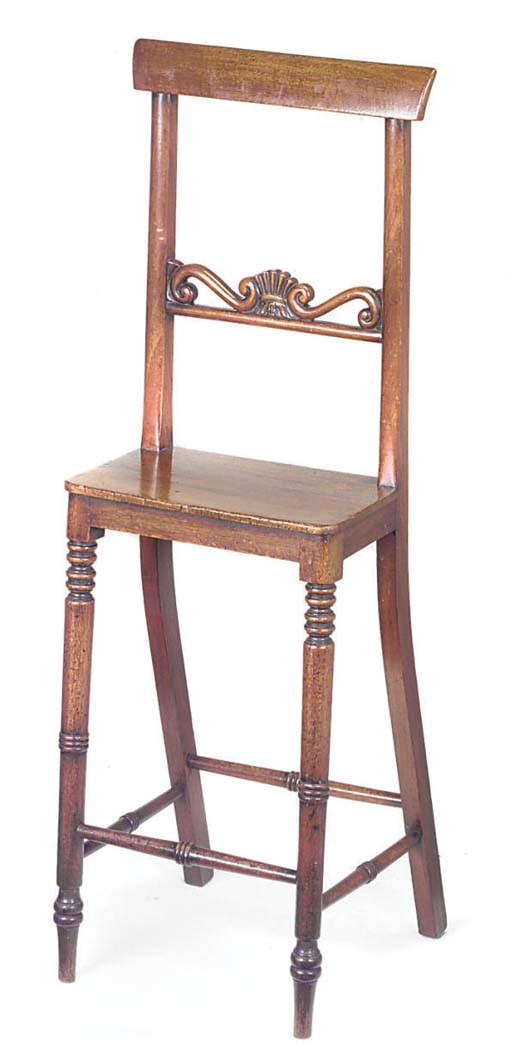 A LATE REGENCY MAHOGANY CHILD'S CORRECTION CHAIR