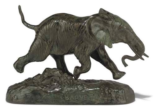 A FRENCH BRONZE MODEL OF AN ELEPHANT ENTITLED 'ÉLÉPHANT DU SÉNÉGAL'