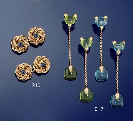 TWO PAIRS OF EARPENDANTS, BY POMELLATO