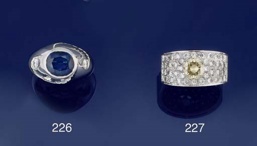 A sapphire and diamond ring