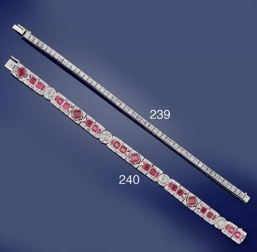 A diamond line bracelet