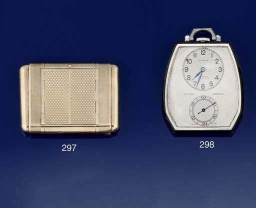 AN ART DECO STEEL AND ENAMEL 'PRINCE IMPERIAL' POCKET WATCH, BY ROLEX