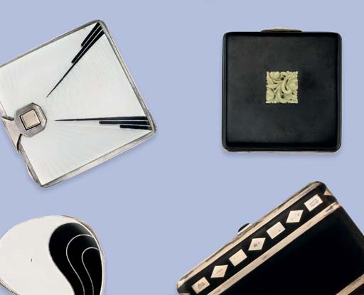 A group of four Art Deco enamel cases