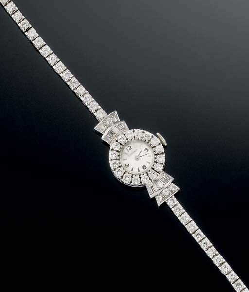 A ladys diamond wristwatch