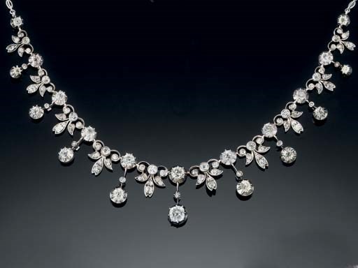 A Victrorian diamond necklace/tiara