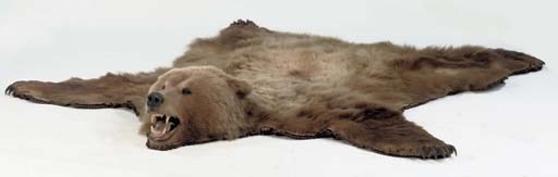 A CANADIAN STUFFED AND MOUNTED GRIZZLY SKIN