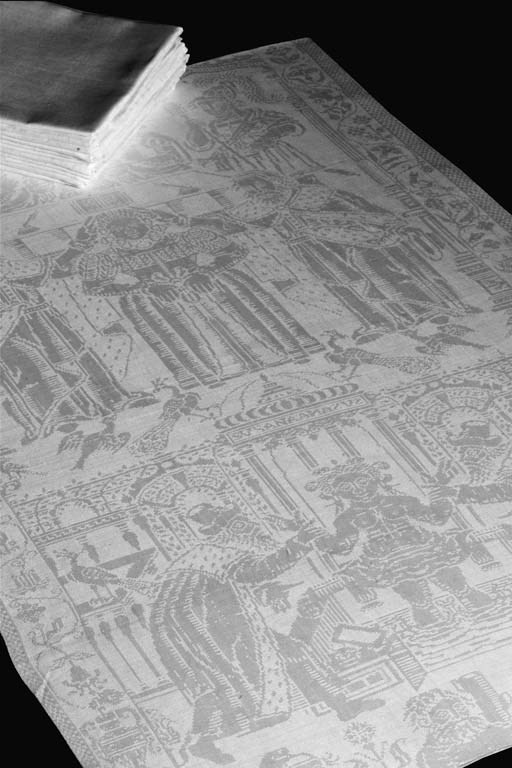 TWELVE DAMASK LINEN BIBLICAL NAPKINS