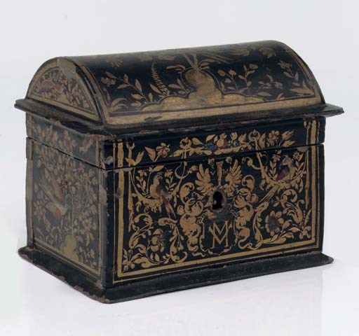 An unusual Southern Netherlandish painted wooden casket